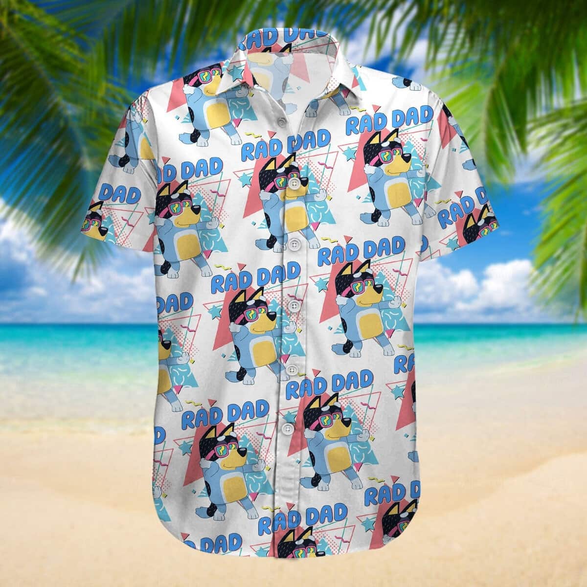 Bluey Hawaiian Shirt Rad Dad Gift For Adult Cartoon Lovers Bluey Hawaiian Shirt Rad Dad Gift For Adult Cartoon Lovers