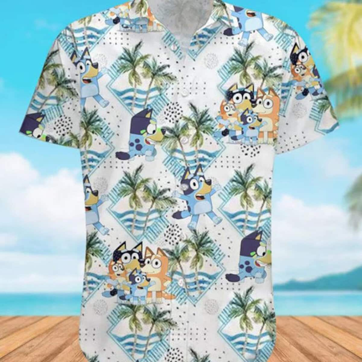 Beach Aloha Bluey Hawaiian Shirt Summer Vacation Gift