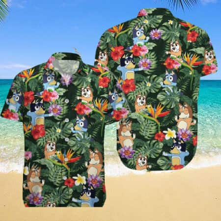 Tropical Aloha Bluey Hawaiian Shirt Beach Gift For Him