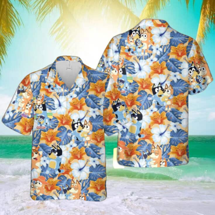 Tropical Aloha Bluey Hawaiian Shirt Gift For Summer Holiday