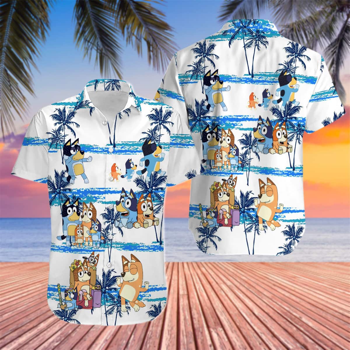 Beach Aloha Bluey Hawaiian Shirt Beach Gift For Him Beach Aloha Bluey Hawaiian Shirt Beach Gift For Him