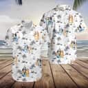 Bluey Hawaiian Shirt Palm Trees Pattern Gift For Beach Lovers Bluey Hawaiian Shirt Palm Trees Pattern Gift For Beach Lovers