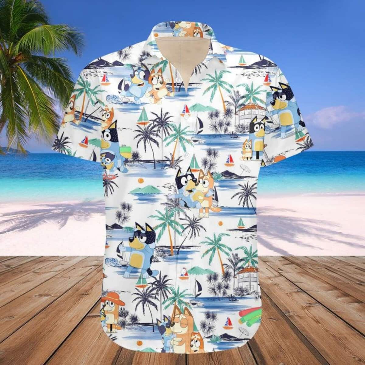 Bluey Hawaiian Shirt Practical Beach Gift For Him Bluey Hawaiian Shirt Practical Beach Gift For Him