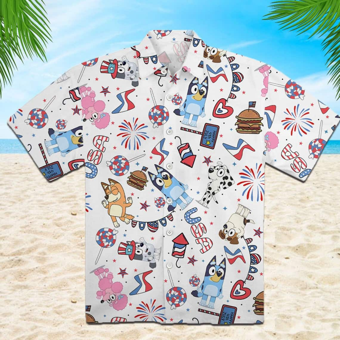 Cool Aloha Bluey Hawaiian Shirt Trendy Summer Gift