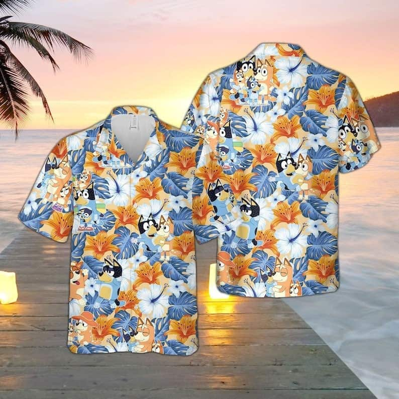 Tropical Aloha Bluey Hawaiian Shirt Gift For Beach Vacation