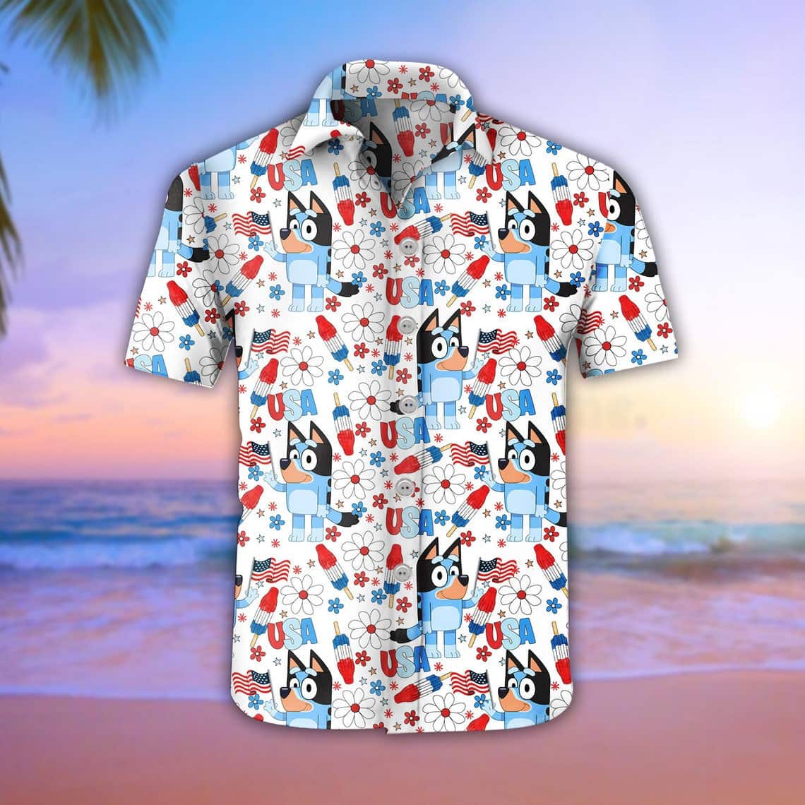Bluey Hawaiian Shirt Summer Gift For Friend Bluey Hawaiian Shirt Summer Gift For Friend