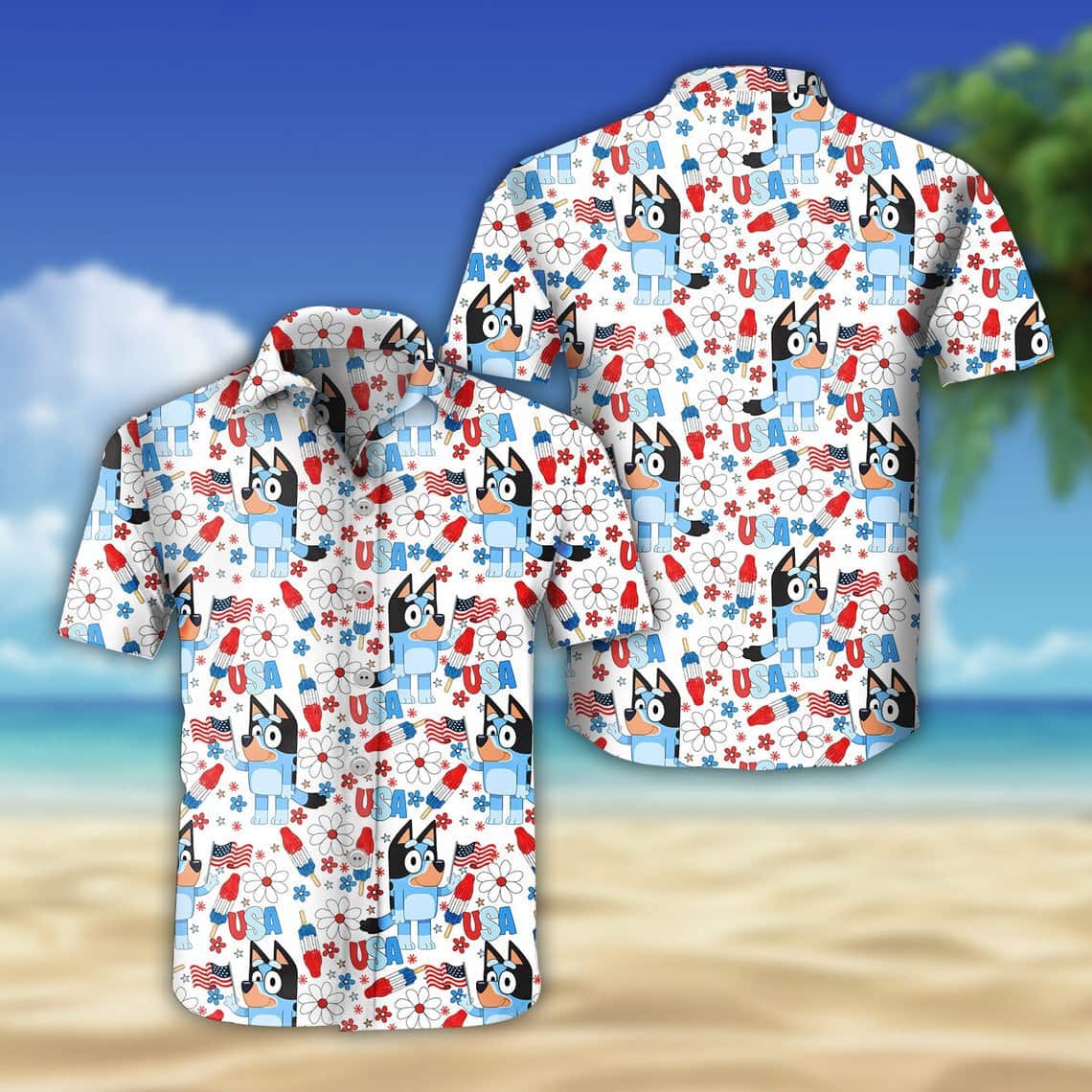 Bluey Hawaiian Shirt Summer Gift For Friend Bluey Hawaiian Shirt Summer Gift For Friend