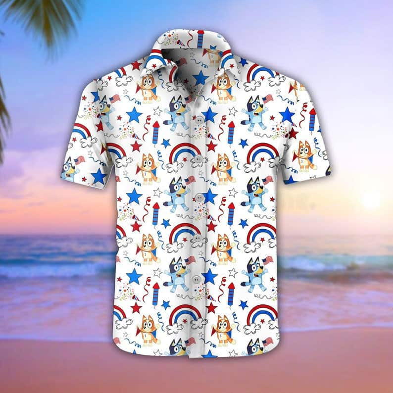 Cool Aloha Bluey Hawaiian Shirt Summer Vacation Gift