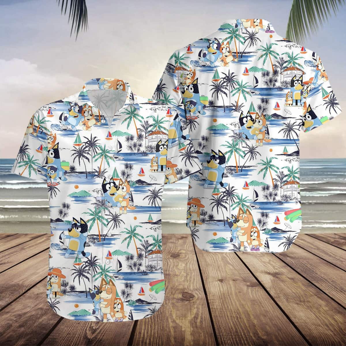 Beach Aloha Bluey Hawaiian Shirt Beach Gift For Dad Beach Aloha Bluey Hawaiian Shirt Beach Gift For Dad
