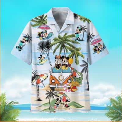 Summer Aloha Mickey And Minnie Mouse Hawaiian Shirt Beach Lovers Gift