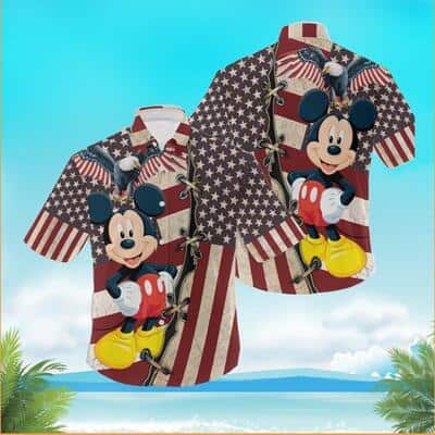 Mickey Mouse Hawaiian Shirt 4th July US Flag Summer Gift For Friend