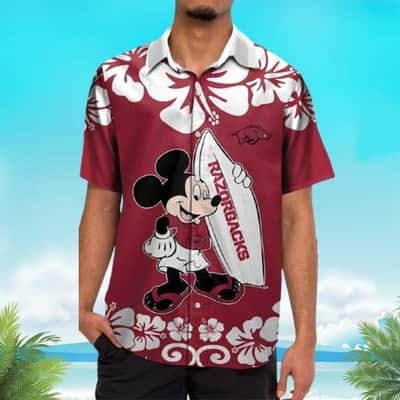 Arkansas Razorbacks Mickey Mouse Hawaiian Shirt Summer Vacation Gift