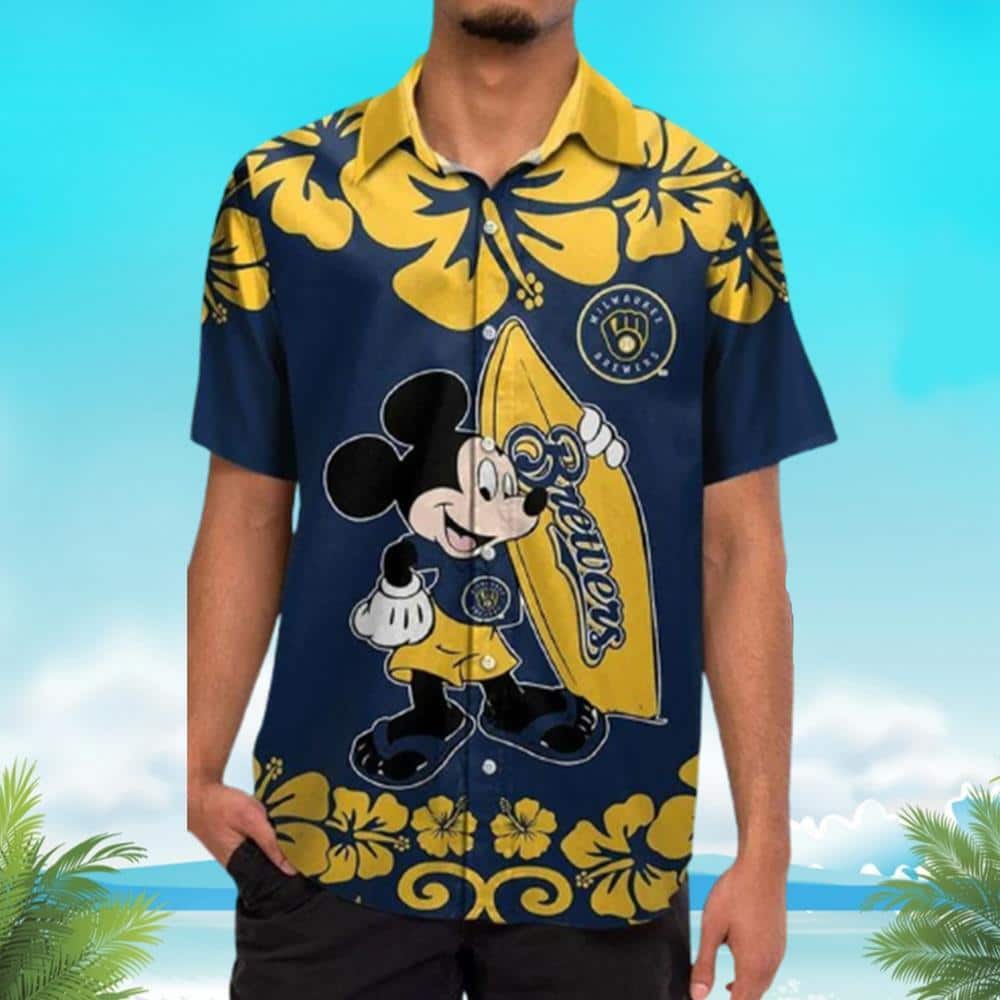 Milwaukee Brewers Mickey Mouse Hawaiian Shirt Gift For Disney Lovers Milwaukee Brewers Mickey Mouse Hawaiian Shirt Gift For Disney Lovers