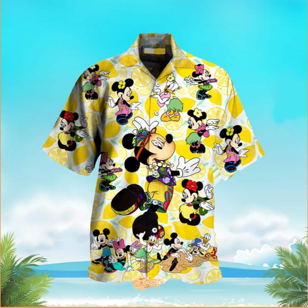 Yellow Lemon Mickey Mouse Hawaiian Shirt Summer Gift For Friend