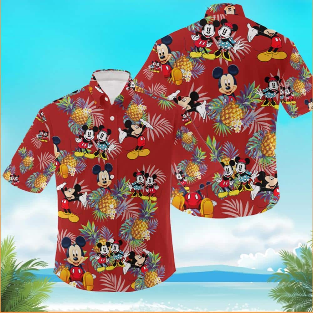 Mickey Minnie Mouse Hawaiian Shirt Pineapple Pattern Gift For Disney Lovers