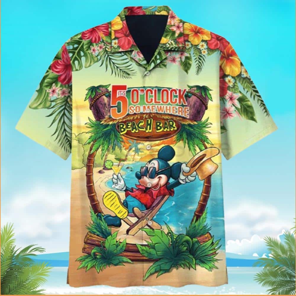 Mickey Mouse Hawaiian Shirt O'Clock Somewhere Gift For Disney Lovers Mickey Mouse Hawaiian Shirt O'Clock Somewhere Gift For Disney Lovers