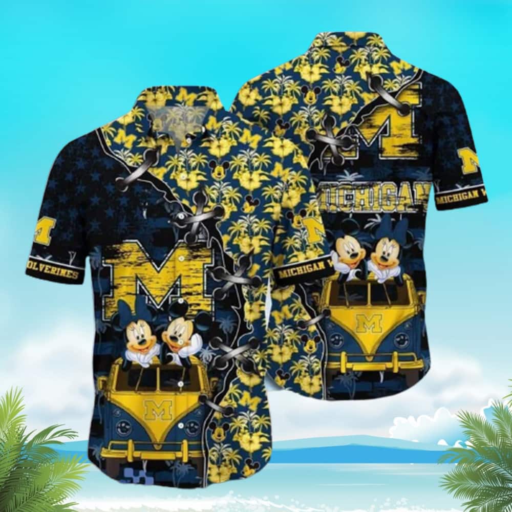 Michigan Wolverines Mickey Mouse Hawaiian Shirt Gift For Disney Lovers