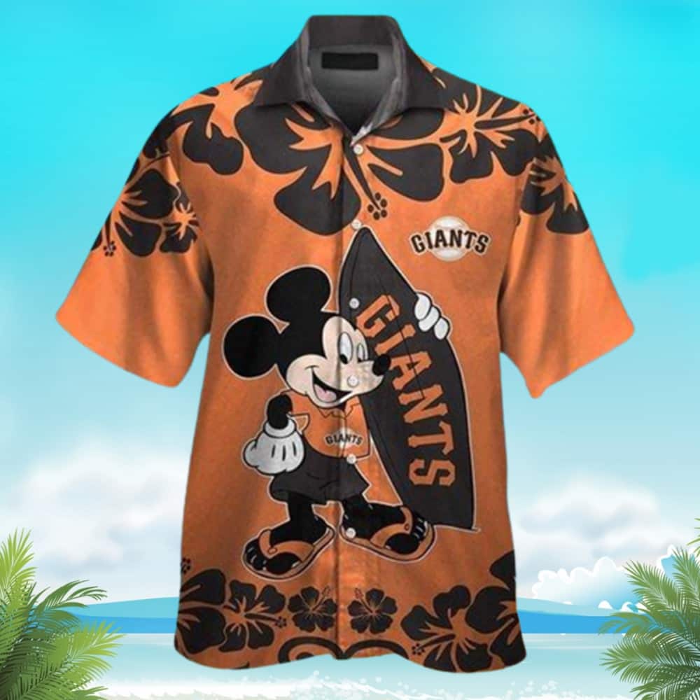 SF Giants Mickey Mouse Surfing Board Hawaiian Shirt Gift For Beach Trip