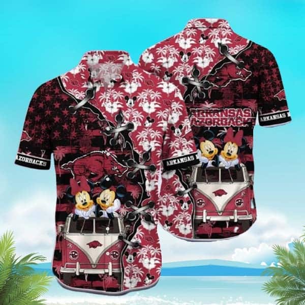 NCAA Arkansas Razorbacks Mickey Mouse Hawaiian Shirt Beach Gift For Him