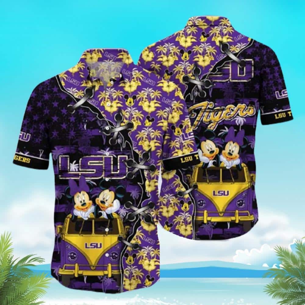 NCAA LSU Tigers Mickey Mouse Hawaiian Shirt Gift For Summer Holiday