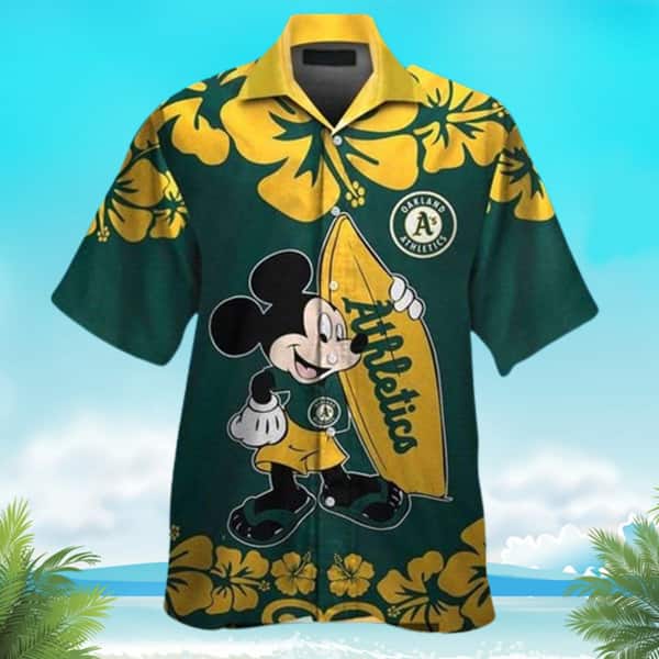 Oakland Athletics Mickey Mouse Hawaiian Shirt Beach Vacation Gift