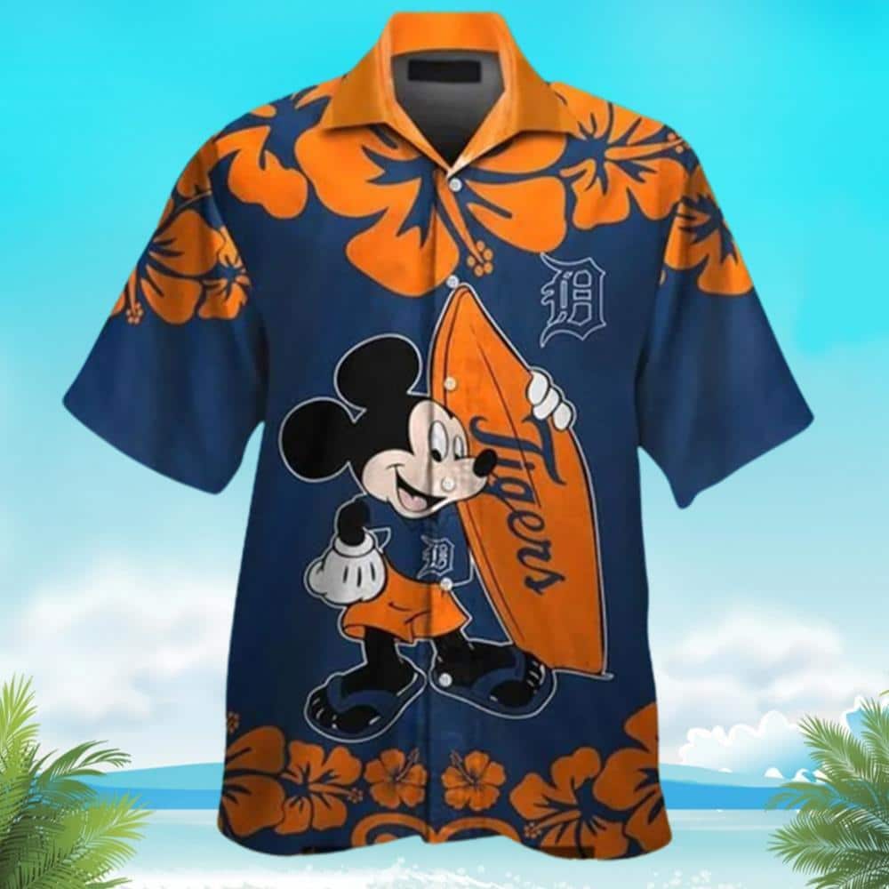 Detroit Tigers Mickey Mouse Hawaiian Shirt Gift For Adult Disney Fans