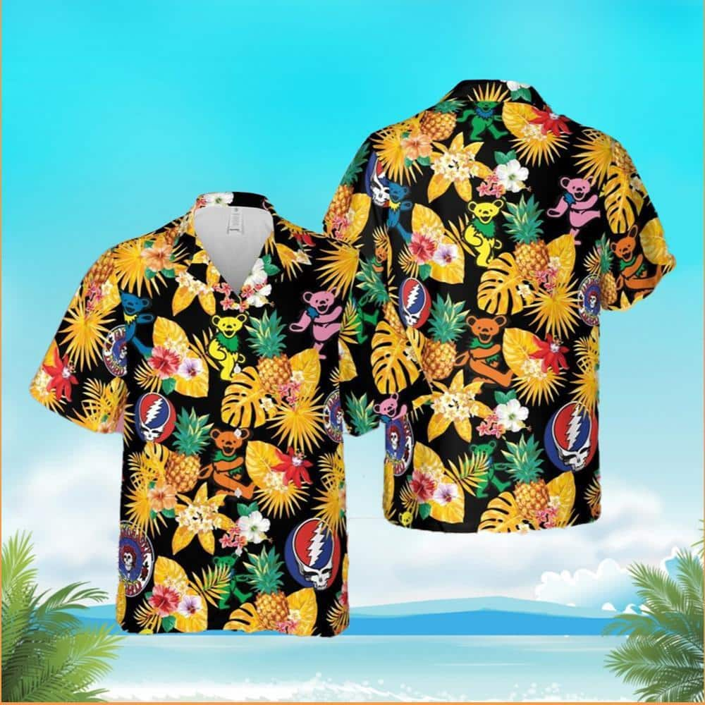 Tropical Aloha Grateful Dead Colorful Dancing Bear Hawaiian Shirt