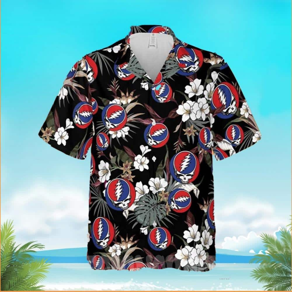 Summer Aloha Grateful Dead Rock Band And Logo Tropical Forest Hawaiian Shirt