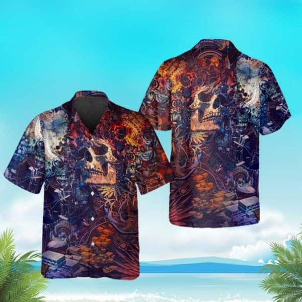 Floral Grateful Dead Skull Hawaiian Shirt Summer Holiday Gift