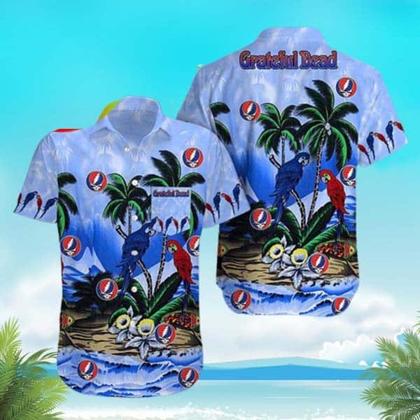 Grateful Dead Hawaiian Shirt Parrot Couple Gift For Summer Holiday Grateful Dead Hawaiian Shirt Parrot Couple Gift For Summer Holiday