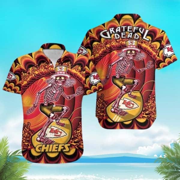 Grateful Dead Surfing Hawaiian Shirt NFL Football Kansas City Chiefs Grateful Dead Surfing Hawaiian Shirt NFL Football Kansas City Chiefs