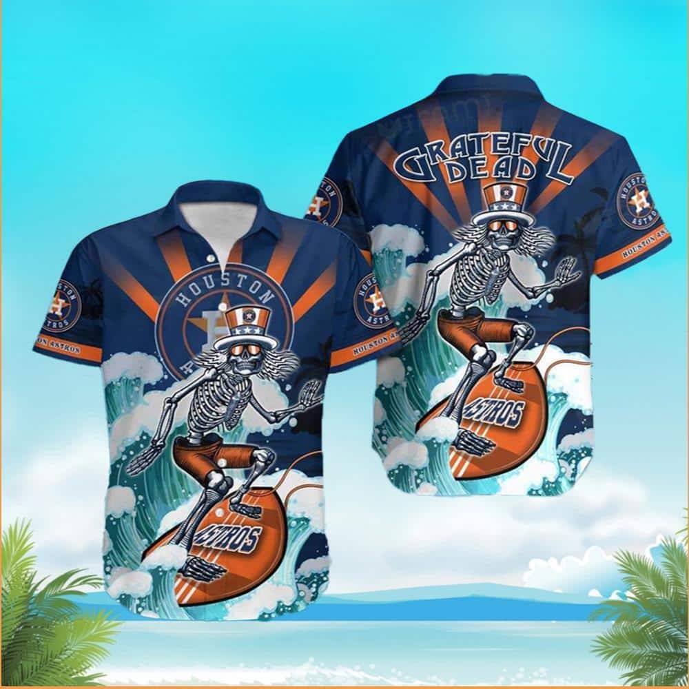 Grateful Dead Skeleton Surfing Hawaiian Shirt Beach Gift For Him Grateful Dead Skeleton Surfing Hawaiian Shirt Beach Gift For Him