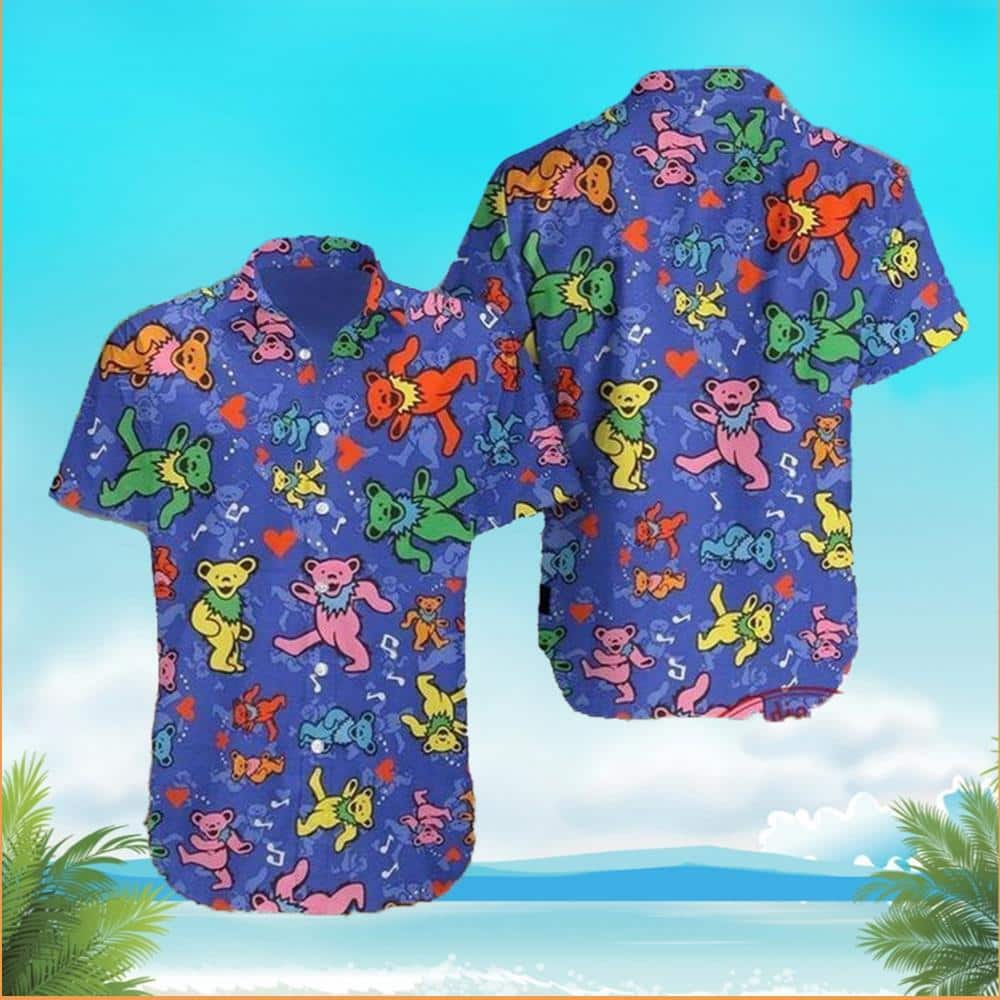 Grateful Dead Dancing Hawaiian Shirt Bear Pattern Summer Gift For Friend