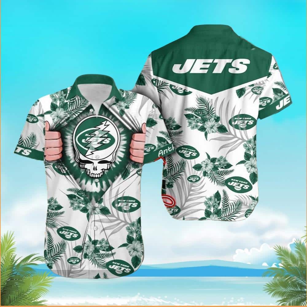 NFL New York Jets Grateful Dead Hawaiian Shirt Trendy Summer Gift NFL New York Jets Grateful Dead Hawaiian Shirt Trendy Summer Gift