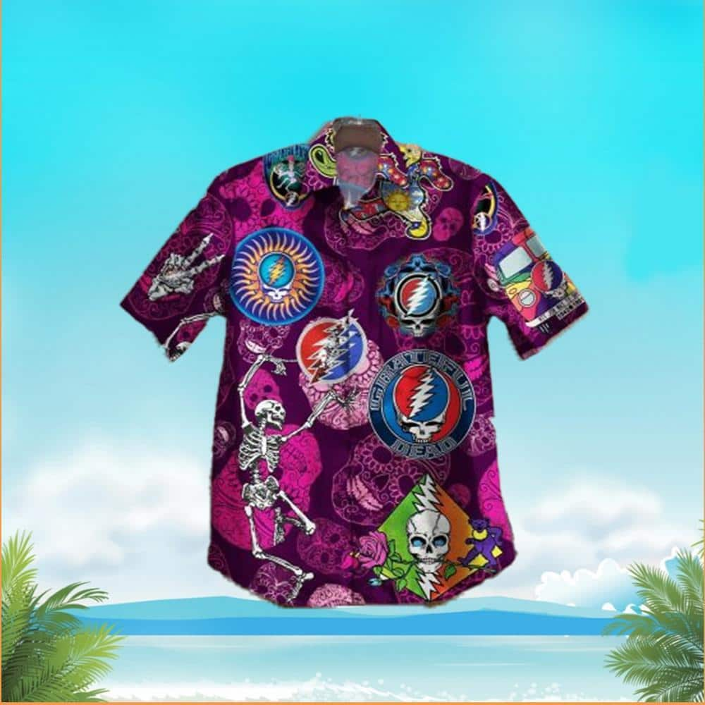 Vintage Gettyshirt Skull Grateful Dead Hawaiian Shirt Summer Vacation Gift