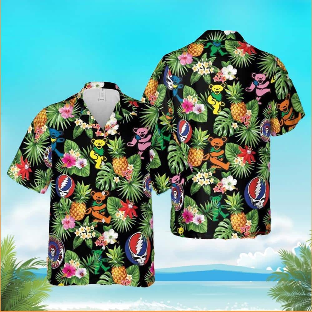 Aloha Grateful Dead Dancing Bear Pattern Hawaiian Shirt Aloha Grateful Dead Dancing Bear Pattern Hawaiian Shirt