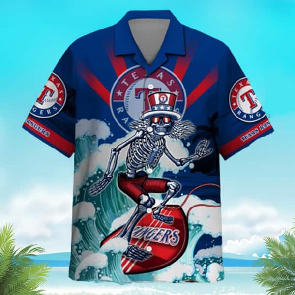 MLB Texas Rangers Grateful Dead Hawaiian Shirt MLB Texas Rangers Grateful Dead Hawaiian Shirt