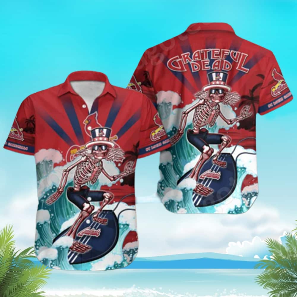 MLB St Louis Cardinals Grateful Dead Hawaiian Shirt Summer Beach Gift MLB St Louis Cardinals Grateful Dead Hawaiian Shirt Summer Beach Gift