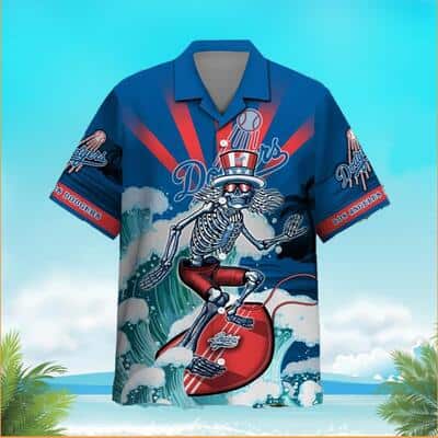 MLB Los Angeles Dodgers Grateful Dead Hawaiian Shirt Summer Vacation Gift