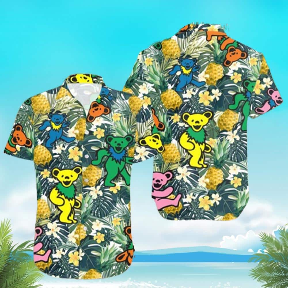 Grateful Dead Bears Pineapple Tropical Hawaiian Shirt Grateful Dead Bears Pineapple Tropical Hawaiian Shirt