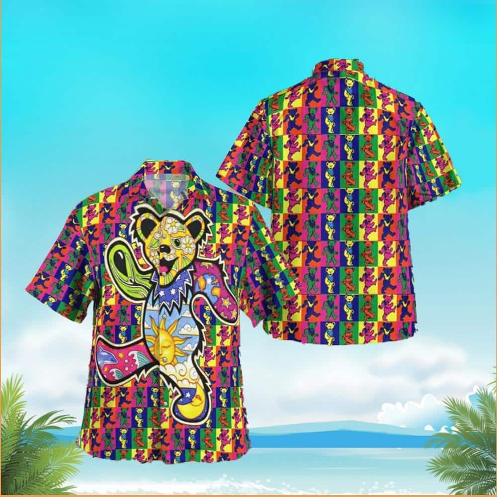 Grateful Dead Hippie Bears Hawaiian Shirt Best Beach Gift Grateful Dead Hippie Bears Hawaiian Shirt Best Beach Gift