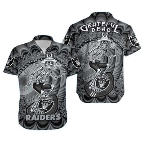 Las Vegas Raiders Grateful Dead Hawaiian Shirt Beach Gift For Friend