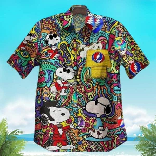 Grateful Dead Snoopy Peanuts Hawaiian Shirt Summer Holiday Gift