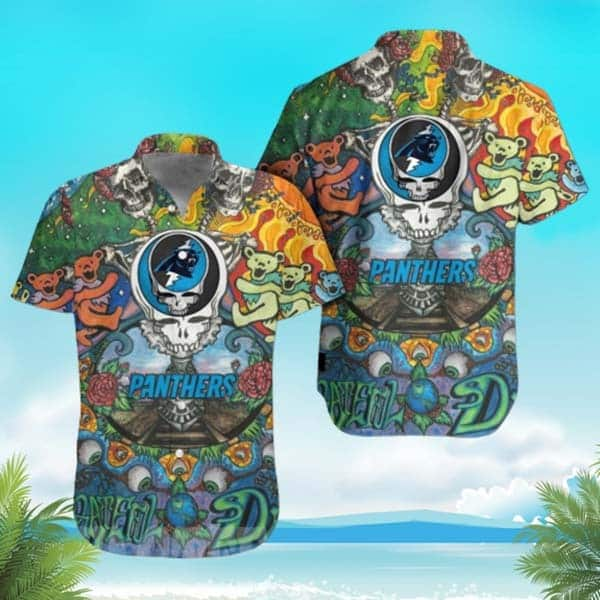 Carolina Panthers Grateful Dead Hawaiian Shirt Gift For Beach Holiday