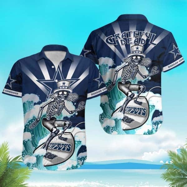 Dallas Cowboys Grateful Dead Hawaiian Shirt Beach Lovers Gift Dallas Cowboys Grateful Dead Hawaiian Shirt Beach Lovers Gift
