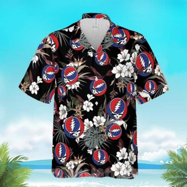 Grateful Dead Rock Band Hawaiian Shirt Tropical Flower Pattern Gift For Beach Vacation Grateful Dead Rock Band Hawaiian Shirt Tropical Flower Pattern Gift For Beach Vacation