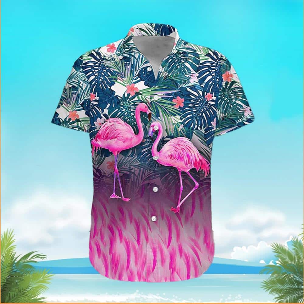 Floral Aloha Flamingo Hawaiian Shirt Palm Leaves Pattern Beach Gift For Him Floral Aloha Flamingo Hawaiian Shirt Palm Leaves Pattern Beach Gift For Him