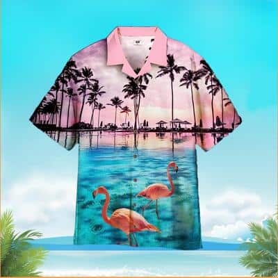 Flamingo Sunset Hawaiian Shirt Beach Gift For Him