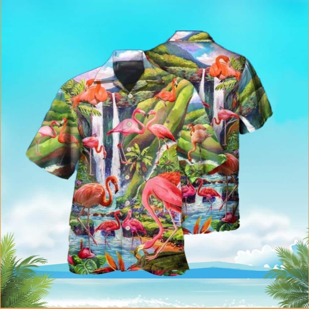 Beautiful Flamingo Hawaiian Shirt Gift For Beach Vacation