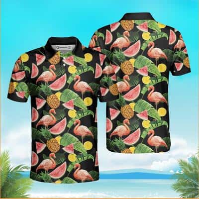 Flamingo Hawaiian Shirt Tropical Fruit Beach Gift For Friend